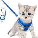 TwoEar Cat Harness Escape Proof, Soft Dog Vest Harness Adjustable, Breathable Mesh Step-in Puppy Walking Jacket Reflective Easy Control for Extral Small Pets for Outdoor Walking(XXXS, Blue)
