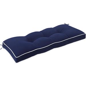 Favoyard Outdoor Bench Cushion 42 x 16 Inch Water-Resistant & 3-Year Fade Resistant Patio Furniture Cushions Tufted Garden Seat Pads for Indoor/Outdoor Porch Sofa Settee Couch with Ties, Blue