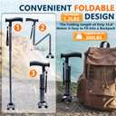 Walking Cane for Men & Women - Walking Stick for Seniors with Autonomous Standing Base - Foldable, Adjustable, Collapsible Canes with Freely Rotating Base and Soft TPR-Coated Handle