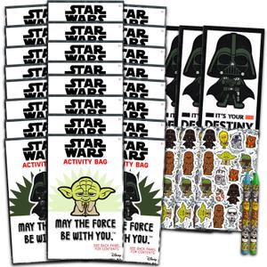 Star Wars Birthday Party Favors Set - Bundle With 24 Play Packs | Mini Coloring Books, Stickers, and More for Goodie Bags (Party Supplies)
