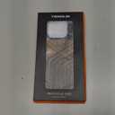 TENDLIN Compatible with iPhone 15 Pro Case Wood Grain with Carbon Fiber Texture Design Leather Hybrid Slim Case (Hairline)