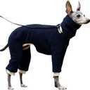 Esobo Fashion Winter Dog Warm Coat Jacket Four-Legged Neck Warm Pet Sweaters for Small Medium Large Dogs (Navy)