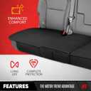 Motor Trend Faux Leather Padded Rear Bench Car Seat Cover With Storage Pockets