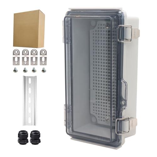 YETLEBOX Outdoor Waterproof Electrical Box Junction Box Weatherproof IP67 ABS Plastic Enclosure Switch Router Project Box Electronics Enclosure with Mounting Plate Wall Bracket Clear 7.9"x3.9"x2.8"