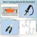 Boat Cutting Board 25.1" x 13", Bait Board/Fillet Table with Separate Tool Slots, 360 Adjustable Fishing Fillet Table, Extended Boat Fish Cleaning Table with Scale(Fish pad +2 fish hooks)