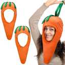 Therwen 2 Pcs Carrot Hat Funny Vegetable Hat Costume Easter Headgear Accessories Cosplay Party Photo Prop(Carrot)
