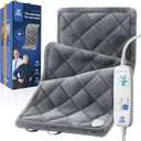 BOB AND BRAD Far Infrared Weighted Heating Pad for Back Pain Relief, FSA-HSA Eligible, 12"x24" Electric Heat Pad With Auto Off, 6 Heat & Hands-Free Strap, Moist Heat Therapy for Neck, Shoulder, Cramps (Gray)