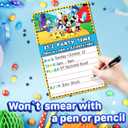 Set of 40 Classic Mouse Inspired Happy Birthday Invitation Cards & Envelopes  Lightweight (240g), Postcard Style Invites for the Perfect Party Pack