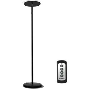 Tenergy Modern Torchiere Floor Lamp, 3000L LED, 30W, Remote Control, Touch Dimmer, 90° Adjustable, Warm White