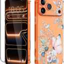 for iPhone 17 Pro Case with Screen Protector [Full Camera Protection] Flower Pattern Design,Clear Soft Shockproof Floral Phone Cover for Women Girls 2025 6.3"(Magic Butterfly)