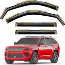 in-Channel Window Rain Guards Fit for Jeep Grand Cherokee (Not for L) 2022-2025 Double Cab, Extra Durable Window Visors Window Deflectors Vent Visors Vent Shades Car Accessories-4 pcs 2-Q06