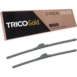 TRICO Gold 24" + 22" Premium Automotive Replacement Windshield Wiper Blades (Set of 2), Passenger and Driver Side All-Weather Beam Wiper Blades for Select Vehicle Models