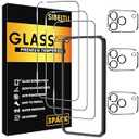 SIBEITU 3 Pack Screen Protector for iPhone 17 Pro Max with 3 Pack Camera Lens Tempered Glass Protector + Installation Frame, 6.9 Inch HD Clear Glass Film 9H Hardness Scratch Resistent, Case Friendly