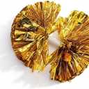 Anderson's Metallic Gold Foil Baton School Spirit Shakers, 14" Cheerleader Pom Poms, Football, Basketball, Homecoming, Squad, Team, Party, Dance, Club, Performance, Fan Celebration, 2-Pack