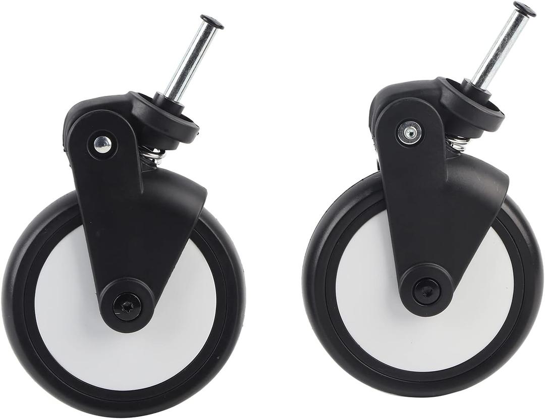 Baby Strollers Wheels, Rubber Strollers Front and Rear Wheels Accessories for Yoya/Vovo Wheel Kids Carriage with Tools(A pair of front wheels)