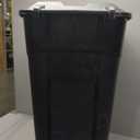 United Solutions 32 Gallon Wheeled Outdoor Garbage Can with Attached Snap Lock Lid and Heavy-Duty Handles, Black, Heavy-Duty Construction, Perfect Backyard, Deck, or Garage Trash Can, 2 Pack