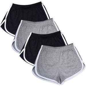 Cameway 4 Pack Women's Cotton Yoga Dance Short Pants Summer Athletic Cycling Hiking Sports Shorts (S)