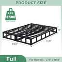 Lutown-Teen 9 Inch Split Full Size Box Spring Bed Base, 3500lbs Heavy Duty Metal High Profile Box Spring Full Size Bed Mattress Foundation with Fabric Cover, Noise-Free, Non Slip, Easy Assembly