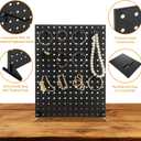 YOUNTHYE 2PCS Peg Board Display Stand with 24 Peg Hooks 17x13 inch Desk Pegboard Stand Metal Pegboard Display Stand for Retail Craft Shows & Fairs Black Desk Pegboard Panels