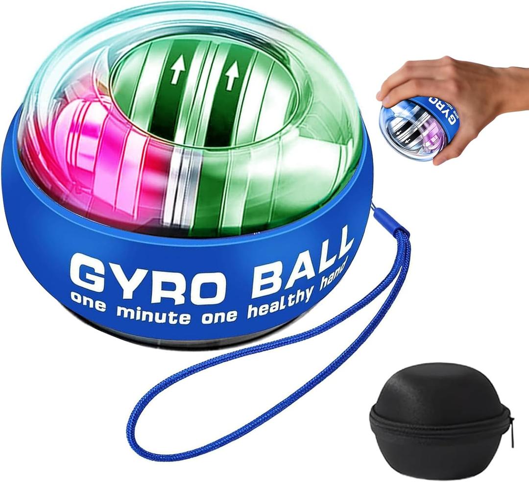 Torque-Ball Hand Exerciser, Wrist Power Gyro Ball, Curaball Hand Exerciser, Grip Strength Trainer, Hand Strengthening Devices, Wrist Strengthener, Finger Exerciser, Auto-Start Colorful Lighting