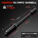 TEEMOO Olympic Barbell Bar, 57" Barbell Bar with 2 Spring Collars, Strength Training bars, Bench Press bar for Weight Lifting, Squat, Hip Thrusts, Biceps, 700lb/500lb Weight Capacity, E-Coat Finish for 2 inch Weight Plates (Black)