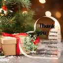 Thank You Gifts for Women, Teacher Appreciation Gifts, Acrylic Heart Desk Decor, Inspirational Gifts,Thanksgiving Christmas Birthday Presents for Nurse Boss Coworker Social Worker 5.12 In