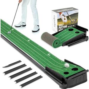 ropoda 9ft Golf Putting Green, Portable Putting Mat for Home and Office with Auto Ball Return Function, Golf Practice Putting Mat Aid for Indoor and Outdoor Use, Classic or with a Putting Mirror