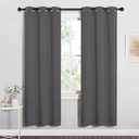 NICETOWN Grey Blackout Curtain Panels for Bedroom, Thermal Insulated Grommet Top Blackout Draperies and Drapes for Basement (2 Panels, W34 x L72-inch, Grey) (34"W x 72"L (Pack of 2))
