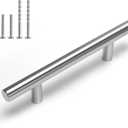 Homdiy 15 Pack 3-1/2 Inch Brushed Nickel Cabinet Pulls - Modern Handles for Drawers and Doors, Stainless Steel Hardware