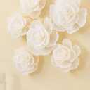Crepe Paper Flowers Decoration for Wall, Artificial Flowers for Wedding Decor,Flower Backdrop Decor,Baby Shower,Birthday Party,Photo Backdrop,Archway Decor, Nursery Wall Decor(White,Set/6)
