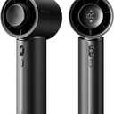 JISULIFE Handheld Fan Pro1 Mini - Refined Utility: Elite PU Leather, 30 Hour Cooling Power, Aroma Pod, 100-Speed Precision, Portable Fan for Travel, Outdoor, Concerts, Gifts for Women Men- Black