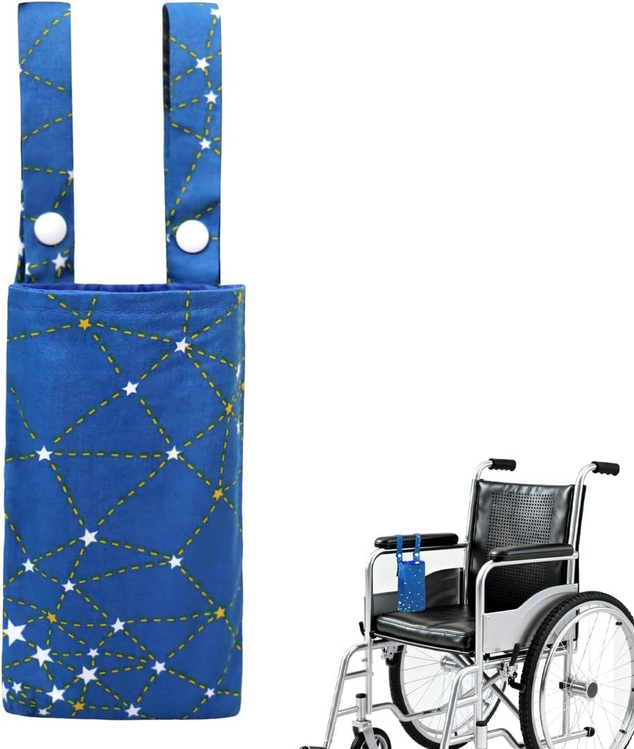 Wheelchair Phone Pouch with Adjustable Straps, Small Armrest Side Bag for Wheelchairs, Walkers & Mobility Scooters Compact Durable Phone Holder Accessory for Daily Use & Travel