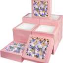 Bakepacker 55pcs Pink Pie Boxes 8x8x2.5 inches Easy Assemble Macaroon Cookie Boxes Bakery Boxes with Window for Bakery (Auto-pop Up)