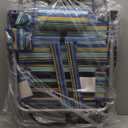Backpack Beach Chair for Adults, Folding Beach Chair with 4 Positions, Heavy Duty Chair with Large Cooler Pouch Support to 350LBS (Stripes_Blue&Cyan&Yellow)