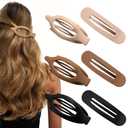 2 x Flat Hair Clips, 6 Pack 4.7 Inch French Concord Flat Hair Clips for Women Girls, 2 Styles Claw Clips for Thick Thin Hair, Strong Hold Duck Billed Clips Barrettes Accessories