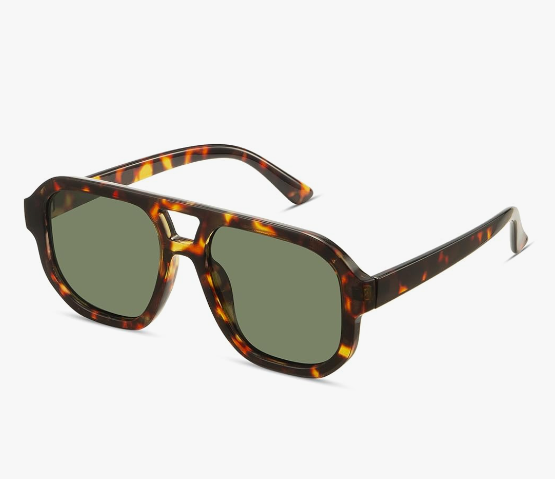 livho Trendy Polarized Square Aviator Sunglasses Women Men Square Eyewear Frame, Retro Sun Glasses for Women Men 2025 Shades