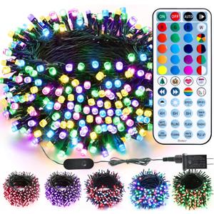 Brizled Color Changing RGB Christmas Lights, 66ft 200 LED Easter String Lights Music Sync, 120+ Modes Remote Dimmable Outdoor Mini Tree Light Indoor Plugin for July 4th Xmas Halloween