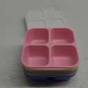 6 Pcs Bento Snack Containers, Reusable 4 Compartment Food Storage Container with Lids, Divided Lunchable Container, Freezer, Microwave & Dishwasher Safe (6 Color)