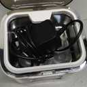 Ultrasonic Retainer Cleaner Machine, Portable 48kHz Dental Retainer Cleaner with 240ml Capacity, Digital Mouth Guard Cleaner with Timer for Denture Aligner Jewelry and Makeup Tools (White)