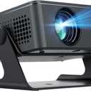 [4K Support & Electronic Focus] Projector with WiFi and Bluetooth, 4K 1080P Native Projector Keystone & Zoom, 20W Speaker, 180Adjustable Portable Projector for Phone, Laptop, Bedroom, Outdoor