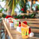 WorldBazaar 12OZ Hawaii Christmas Plastic Cups 100 PCS Clear Disposable Snowman Santa Claus Drinking Cups Cold Beverage Coffee Holiday Winter Party Supplies