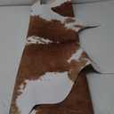 BENRON Premium Faux Cowhide Rug, Cow Print, Rustic Western Rugs for Living Room Bedroom, Irregular Animal Skin Hides, 4.6 x 5.2ft, Anti-Skid Cool Carpets for Cowboy Cowgirl Home Decor, Khaki Brown (Caramel)
