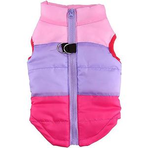 Winter Waterproof Windproof Vest Coat for Small Medium Dogs - Warm Jacket for Cold Weather (Not Suitable for Big Dogs) Pink/Purple/Rosered L