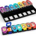 Shintop Weekly Pill Organizer 2 Times a Day, Moisture-Proof Large Vitamin Box 7 Day Secure-Locking Medicine Case with Detachable Rows for Home & Travel (Rainbow)