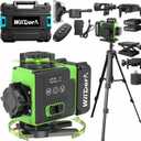 16 Line Laser Level, 4x360° Green Laser Leveler, ±4° Auto Self Leveling, 2x4800mAh 48H Runtime Batteries, Long Range Remote, Laser Level Kit with Tripod and Hard Case for DIY & Renovation