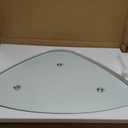 Coffee Tables Glass Small Farmhouse Coffee Table Mid-Century Modern Wood Center Table for Living Room, Walnut Transparent, 32 Inch