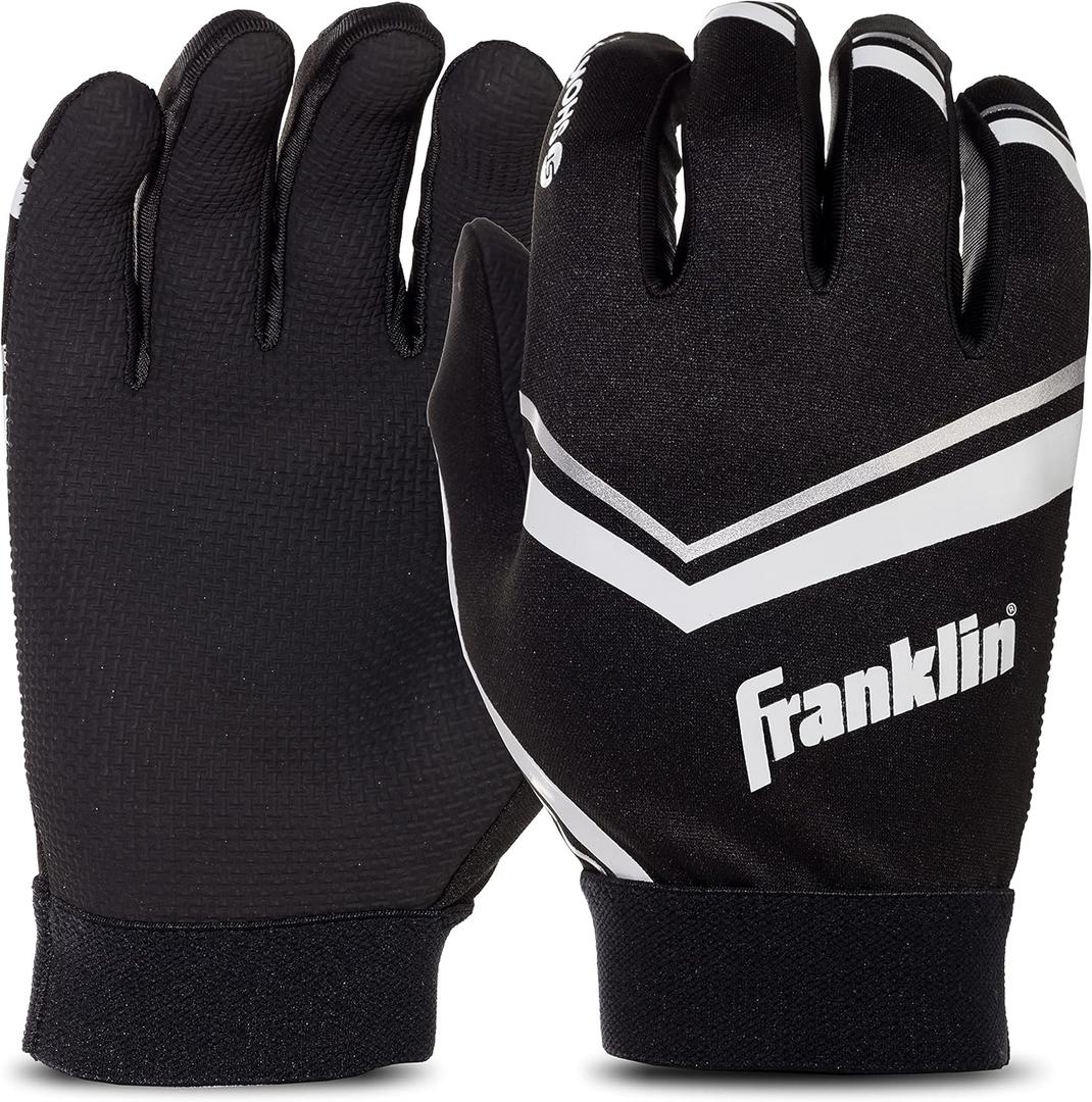 Youth Football Receiver Gloves - High Grip Kids Gloves (Small, Black)