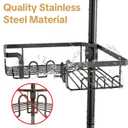 Corner Shower Caddy Tension Pole Adjustable 29124 Inch, 4 Tier Rustproof Shower Organizer Shelf Rack, Quick Installation Bathroom Storage Shower Caddy Corner Pole, Black