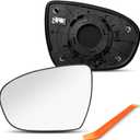 Driver side mirror replacement for Kia Optima 2011 2012 2013 2014 2015, Left Side Rear View Mirror Glass, Chrome, Power Heated with Backing Plate