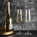 YANGNAY Champagne Flutes Set of 12, 7.5 oz Stemmed Champagne Glasses, Sparkling Wine Glasses for Party, Clear